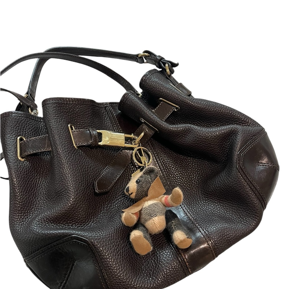Burberry, leather dark brown shoulder bag